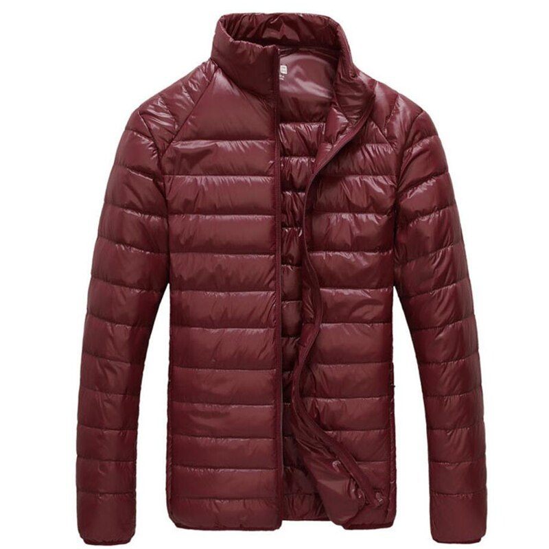 Ultralätt 90 % Vit Dunjacka Herr Chaqueta Hombre Vindtät Casual Parka Tunna Herrjackor Storlek M-3xl - Svart