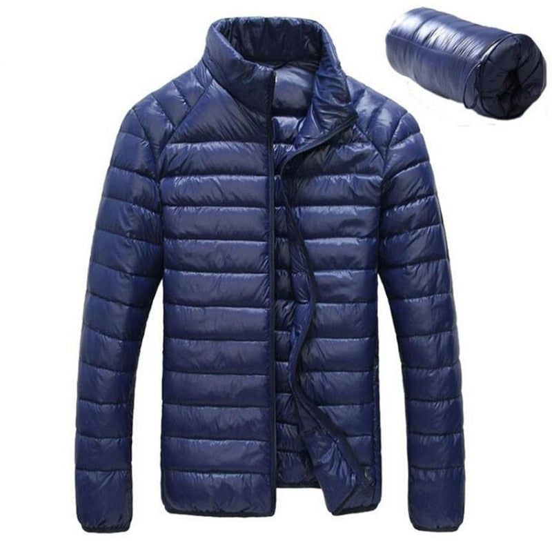 Ultralätt 90 % Vit Dunjacka Herr Chaqueta Hombre Vindtät Casual Parka Tunna Herrjackor Storlek M-3xl - Svart