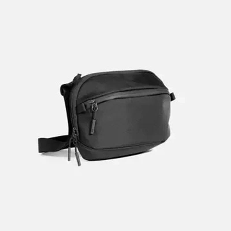 Unisex One Shoulder Crossbody-väska Midjeväska Bröstväska - Svart