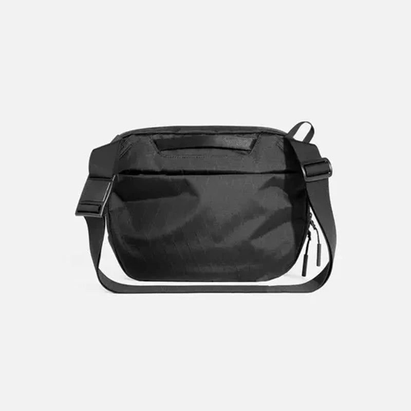 Unisex One Shoulder Crossbody-väska Midjeväska Bröstväska - Svart