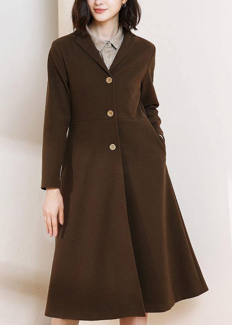 Vacker Choklad Plus Size Trenchcoat Mönster Stor Fåll Våren Damrockar