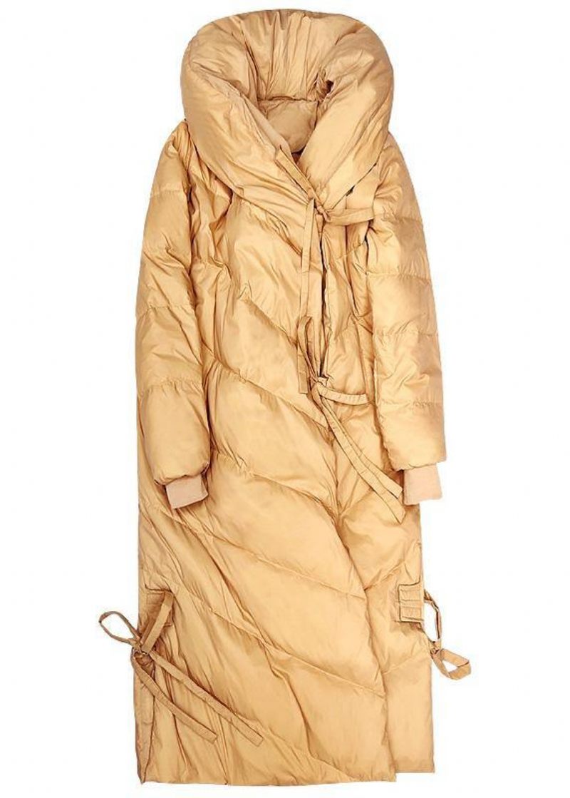 Varm Khaki Dunkappa Vinter Plus Size Kläder Med Luva Dam Parkas Dragsko Överrock - Dunjackor för kvinnor