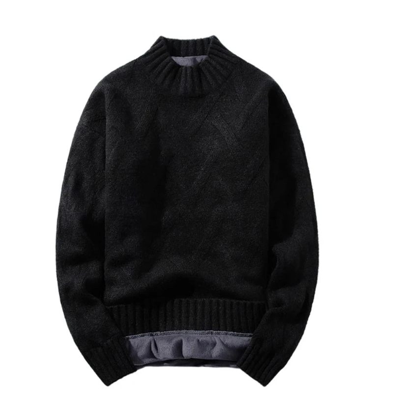 Vinter Män Tröja Turtleneck Stickare Pullovers Varm Fritid Lång Ärm Tjocka Varma Streetwear - Kaki