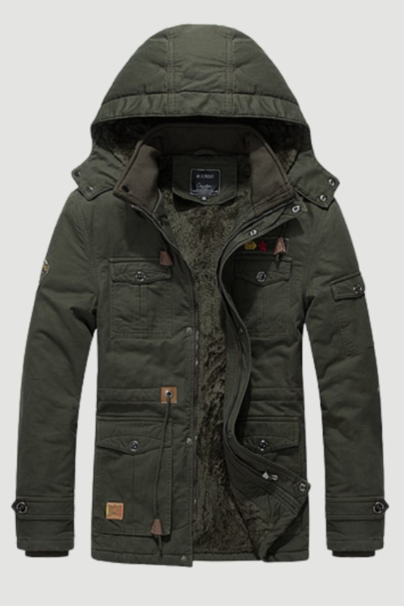 Vinter Militär Termojacka Herr Fritidskläder Tjock Varm Army Pilot Parkas Kappor Flerficks Ytterkläder Fleece Hooded Bomber Kläder