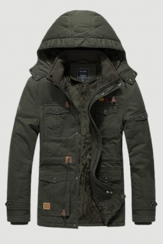 Vinter Militär Termojacka Herr Fritidskläder Tjock Varm Army Pilot Parkas Kappor Flerficks Ytterkläder Fleece Hooded Bomber Kläder