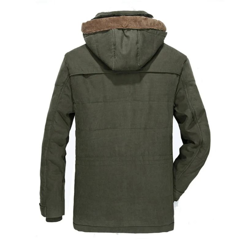 Vinterjacka Herr Ytterkläder Vindjacka Militär Päls Plysch Thicken Fleece Kläder - Kaffe