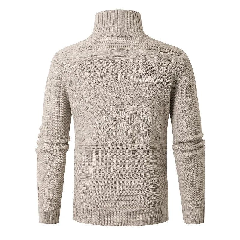 Vintervarma Män Casual Slim Fit Herrtröjor Cardigan Horns Tjock Tröja Knapp Topplack - Kaffe