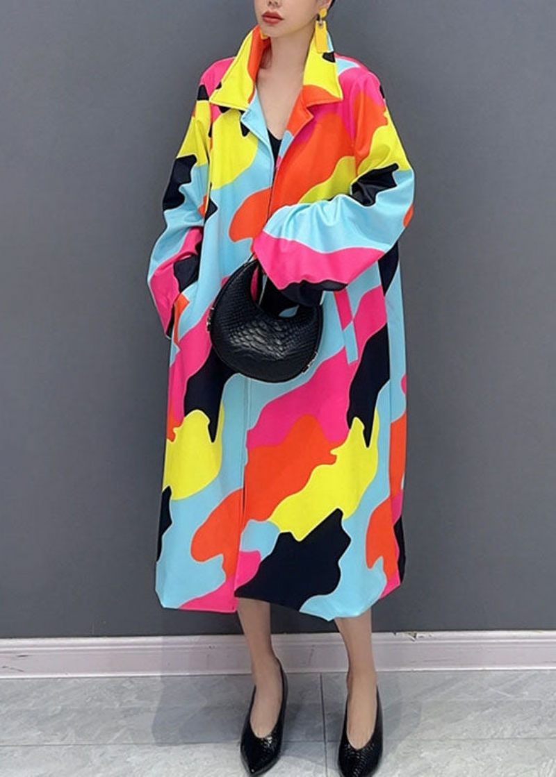 Vogue Rainbow Square Collar Button Trench Coats Fall - Trenchcoats för kvinnor