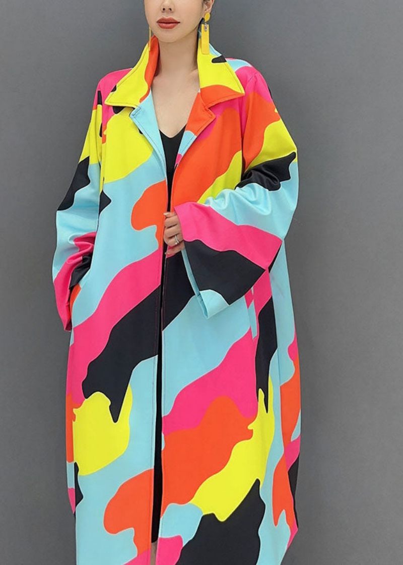 Vogue Rainbow Square Collar Button Trench Coats Fall - Trenchcoats för kvinnor